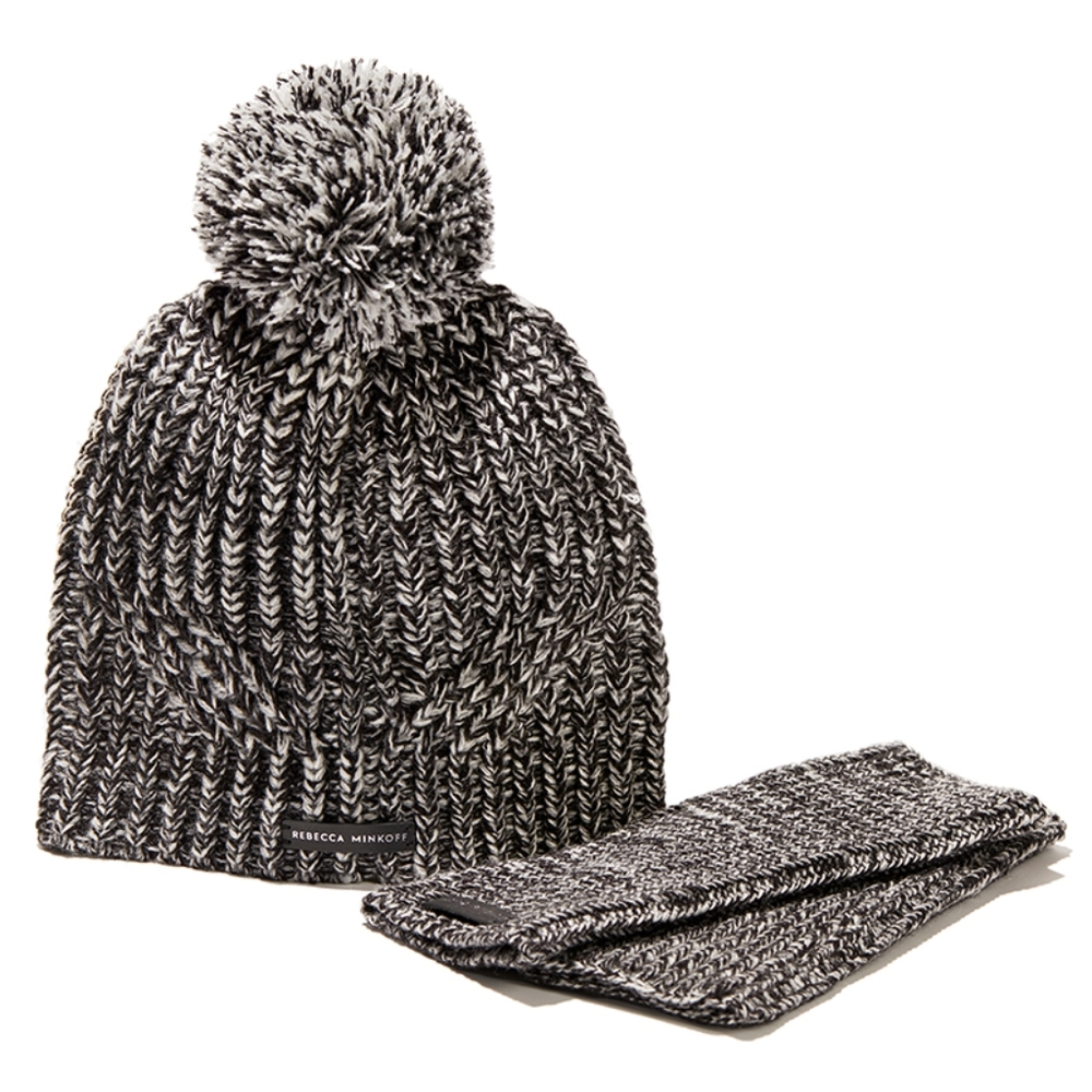 SALE Rebecca Minkoff Marled Beanie & Arm Warmer - Picture 3 of 6